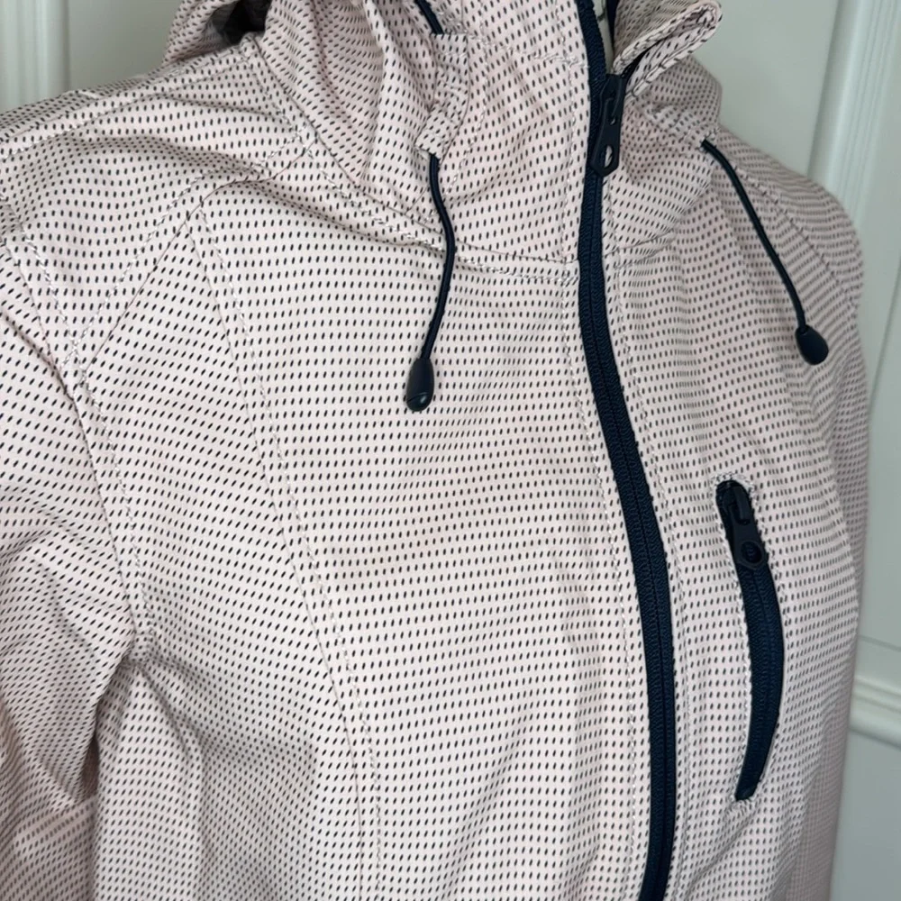 🌸 Nautica Softshell Rain Jacket – Pink w/ Black Polka Dots | Size S | Spring - Picture 8 of 12